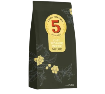 5 HISPANOS cafe tostado molido medio x250g