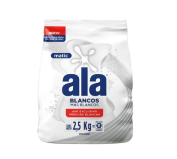ALA jabon polvo matic blancos x2,5Kg