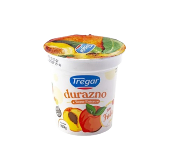 TREGAR yogur entero durazno x160g