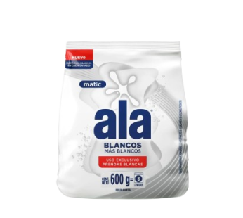 ALA jabon polvo matic blancos x600g