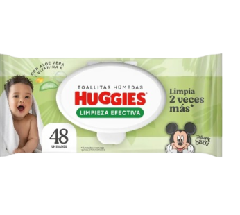 HUGGIES toalla humedas limp.efectiva con aloe x48Un.