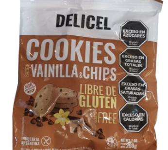 DELICEL galletitas vainilla/chips x200g
